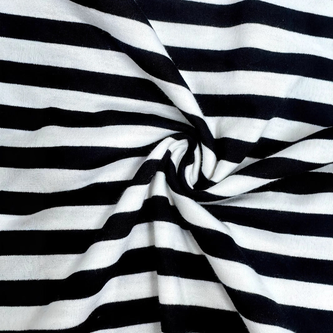 Women's Summer New Contrasting Color Slanted Shoulder Short Sleeved Striped Top